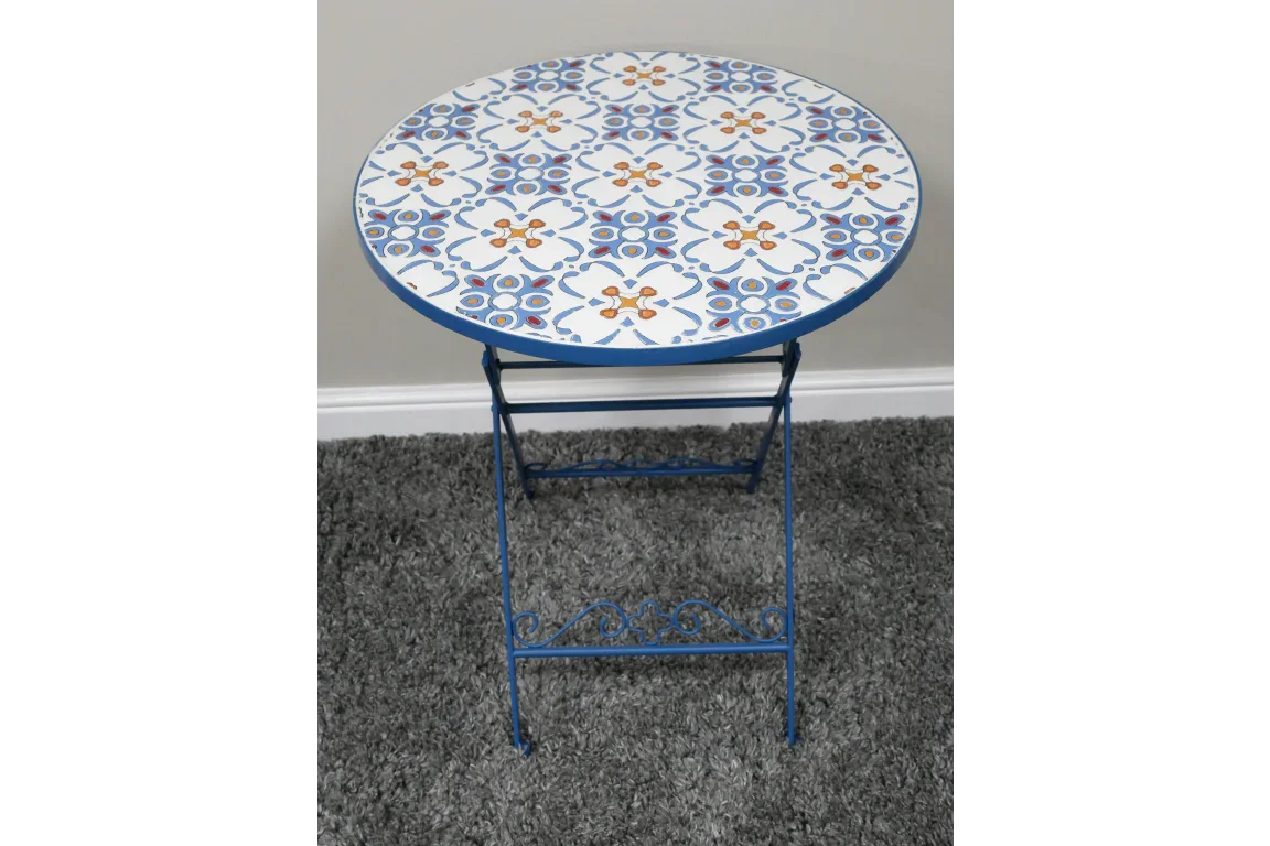 Mosaic Table & Two Chairs - Blue - 10919