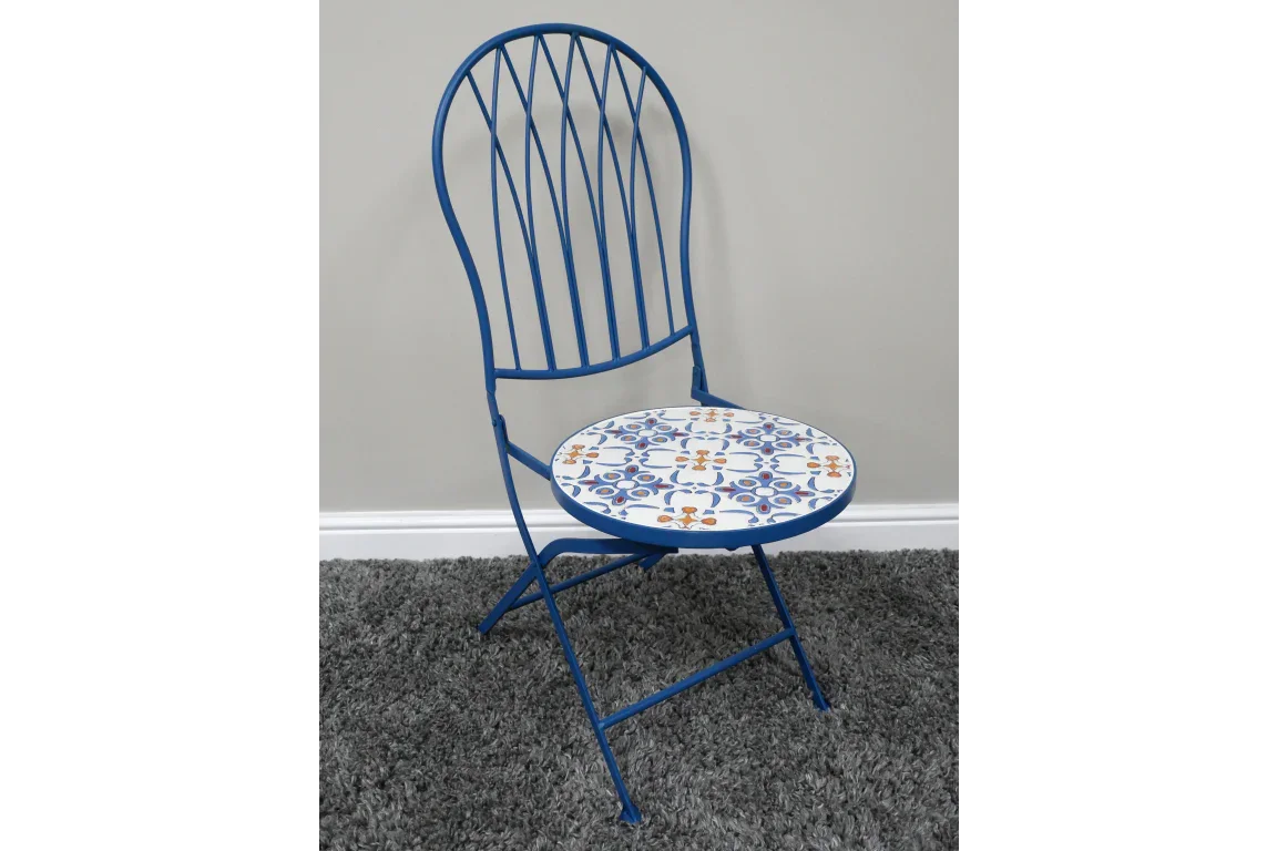 Mosaic Table & Two Chairs - Blue - 10919