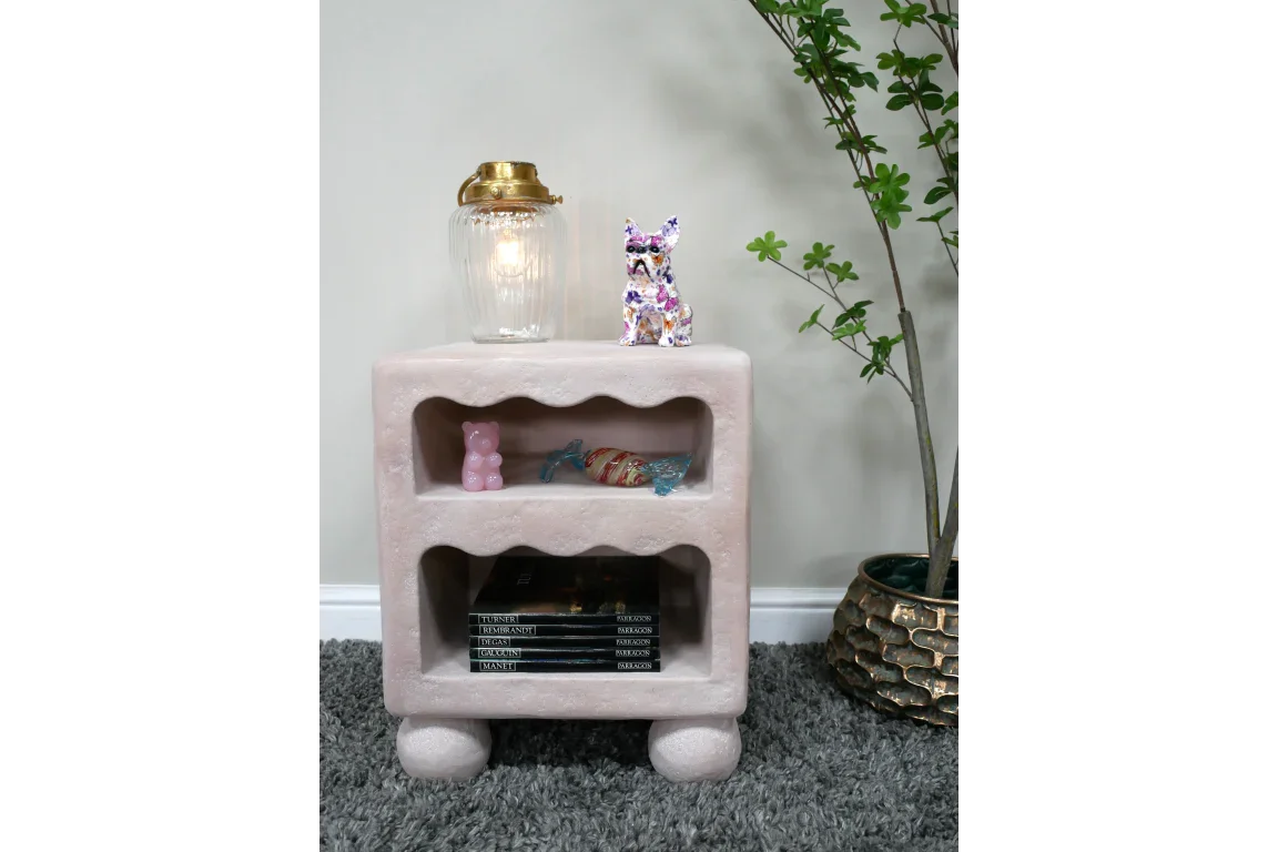 Light Pink Bedside Cabinet - 11059