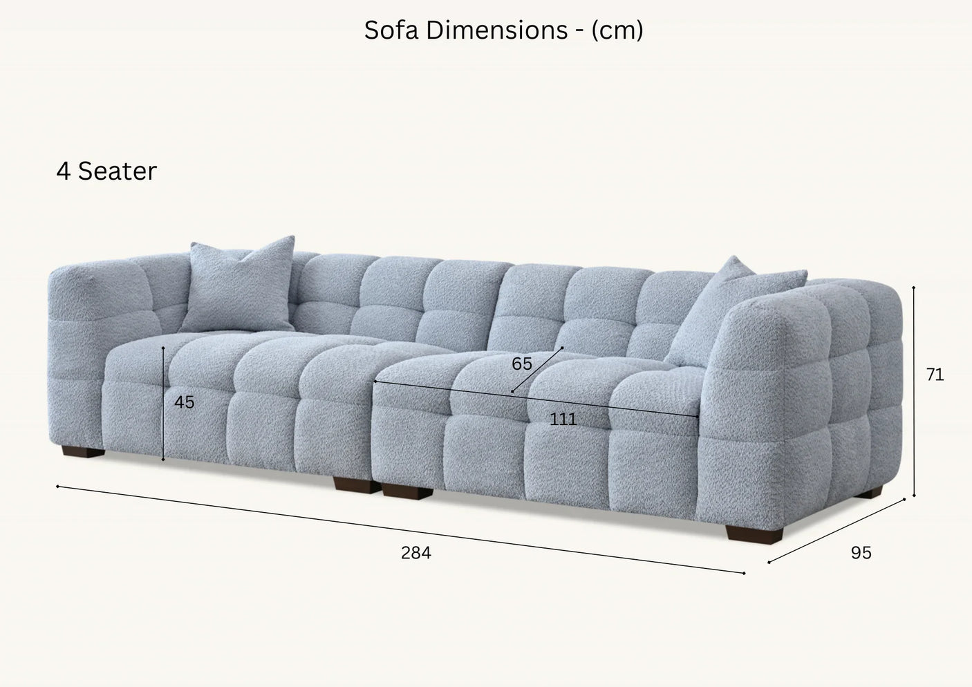 Aluxo Tribeca Sofa Range in Oatmeal Boucle Fabric