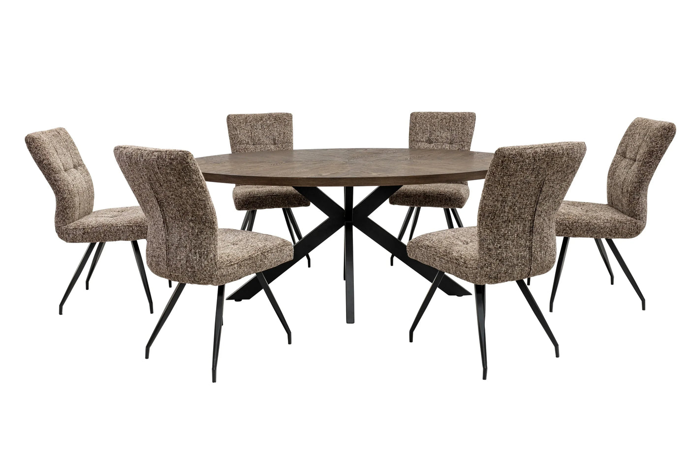 Elegant 1.8m Oval Dining Table in Dark Oak Veneer for Stylish Dining