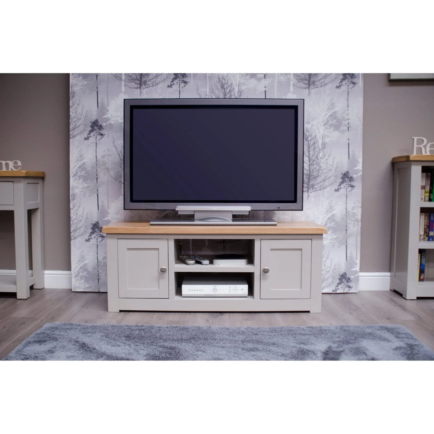 Buy wooden TV stand unit with storage online, modern living room furniture, media console