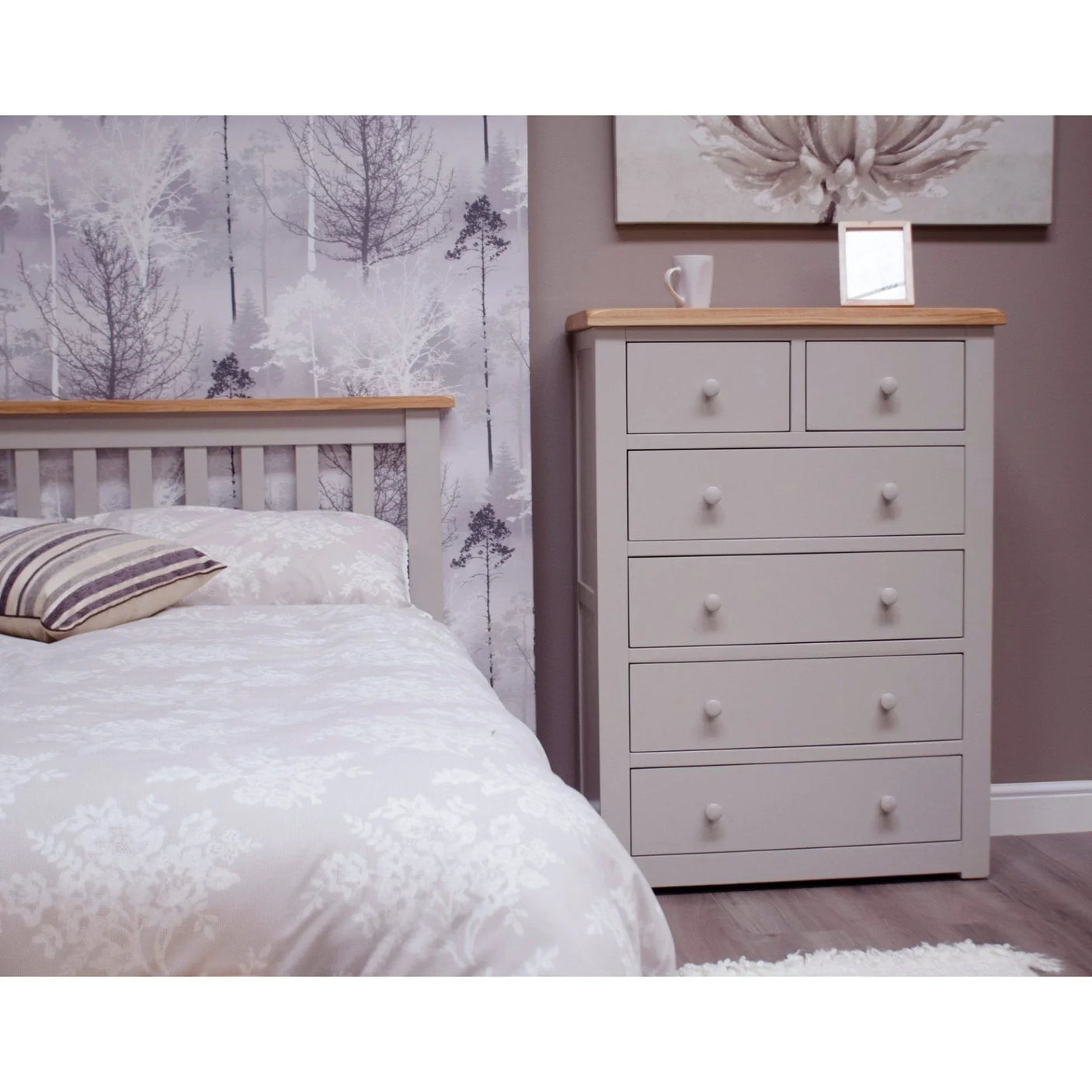 Buy grey bedroom chest of drawers online, modern 6 drawer dresser furniture, storage cabinet