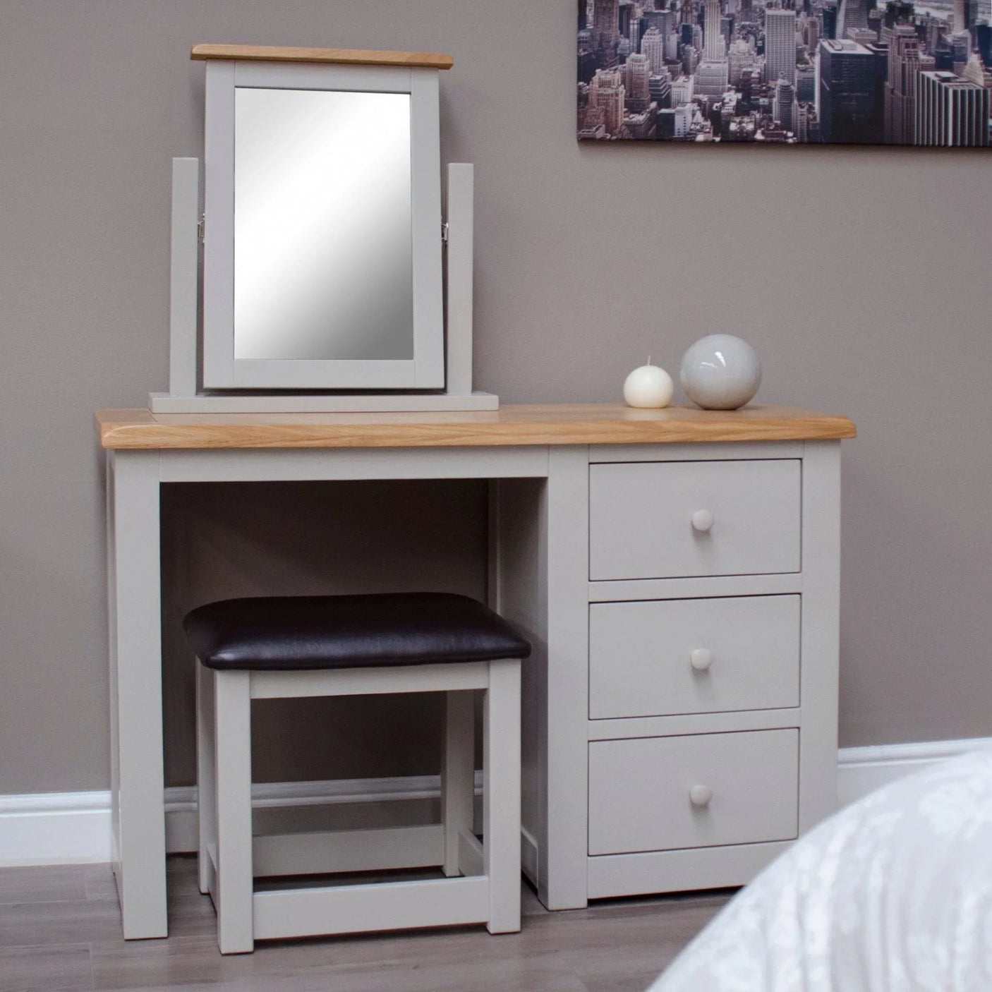 Buy dressing table set with mirror and stool online, bedroom vanity, modern makeup desk