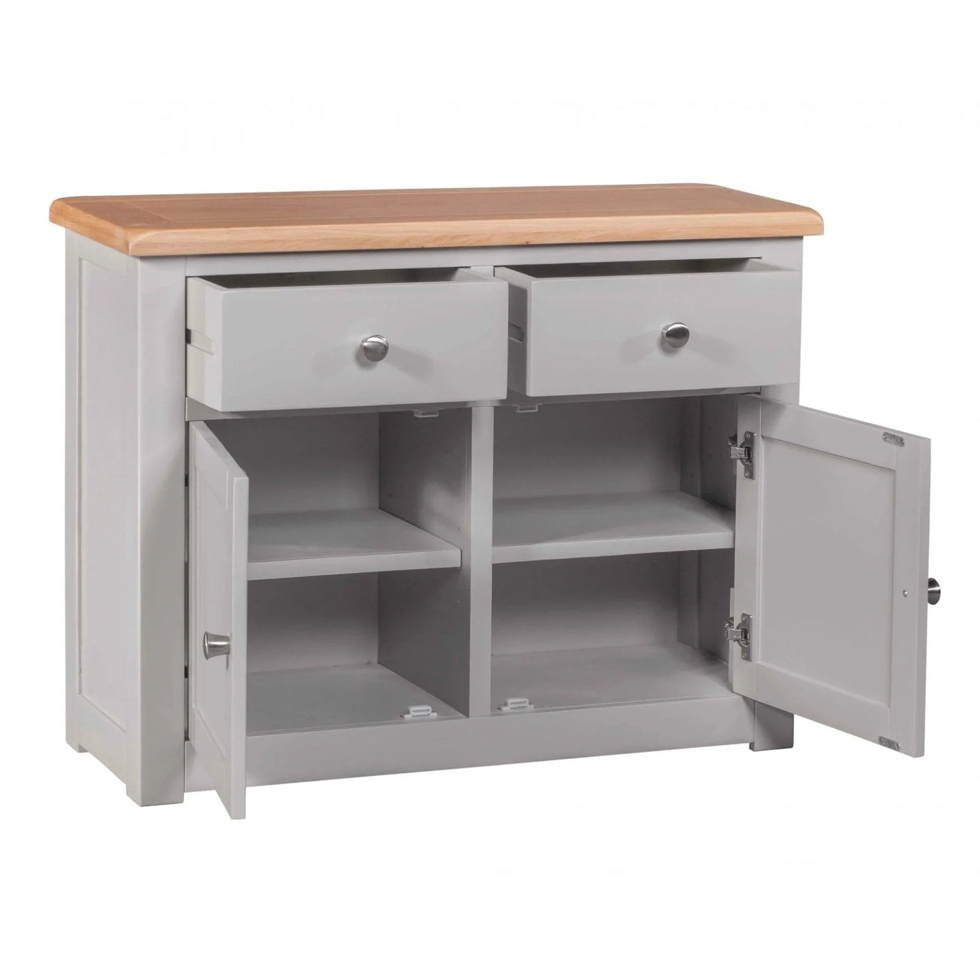 Buy grey wooden sideboard cabinet online, kitchen storage unit with drawers and shelves