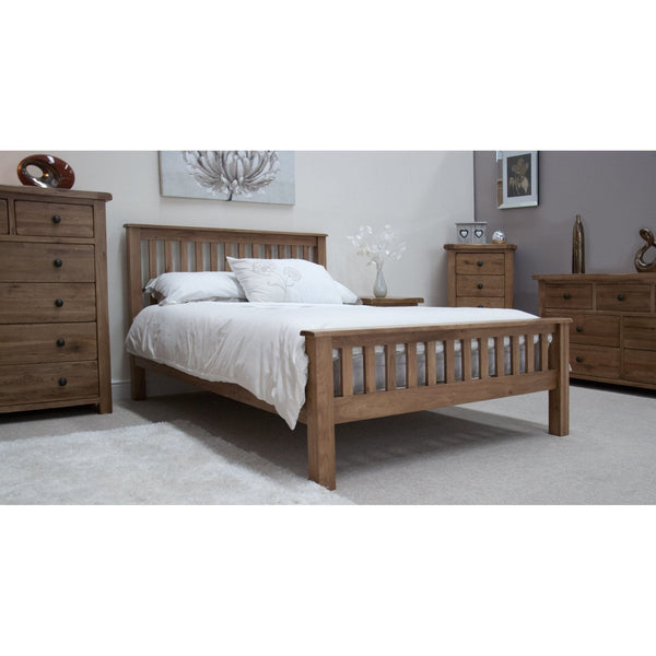 Rustic Oak Double Bed