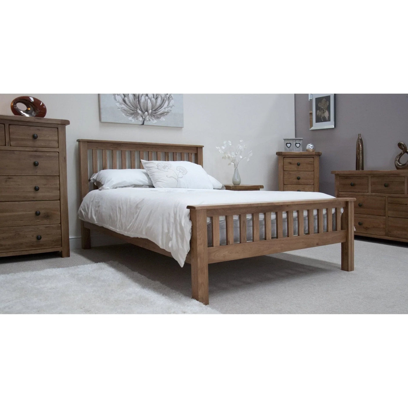 Rustic Oak Double Bed