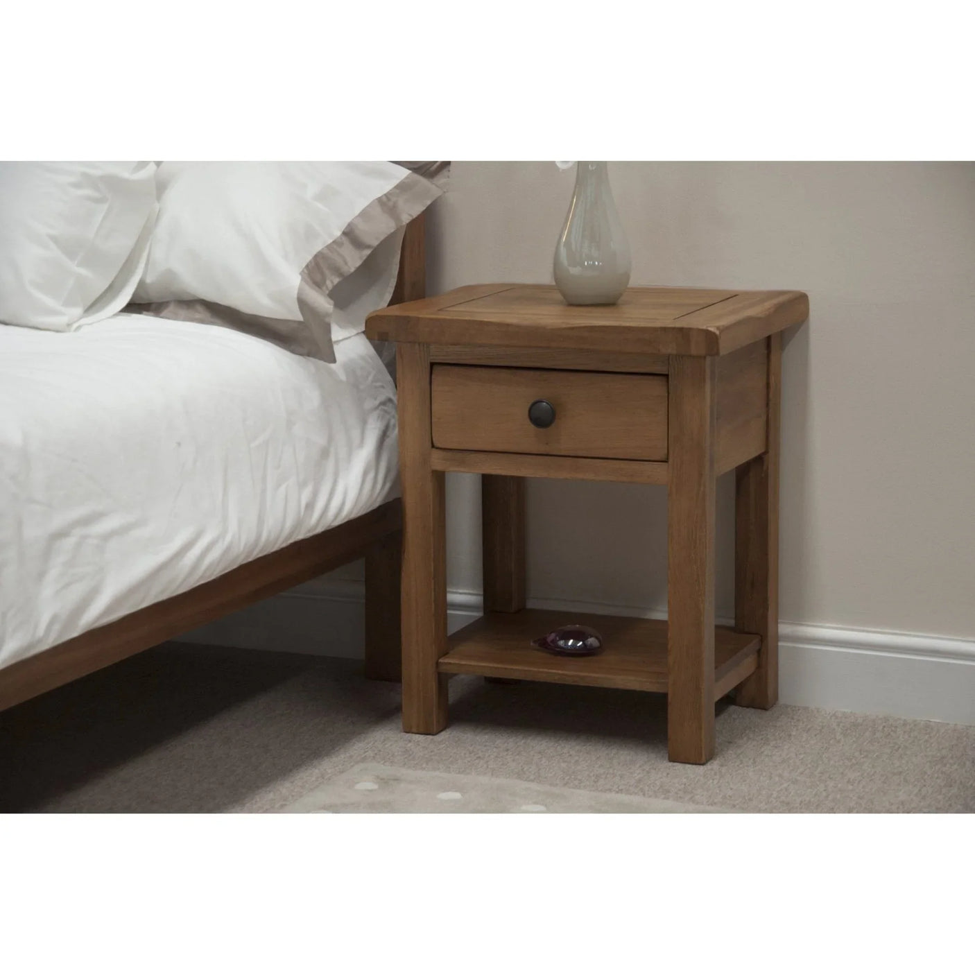 Rustic Oak Lamp/Sofa Table