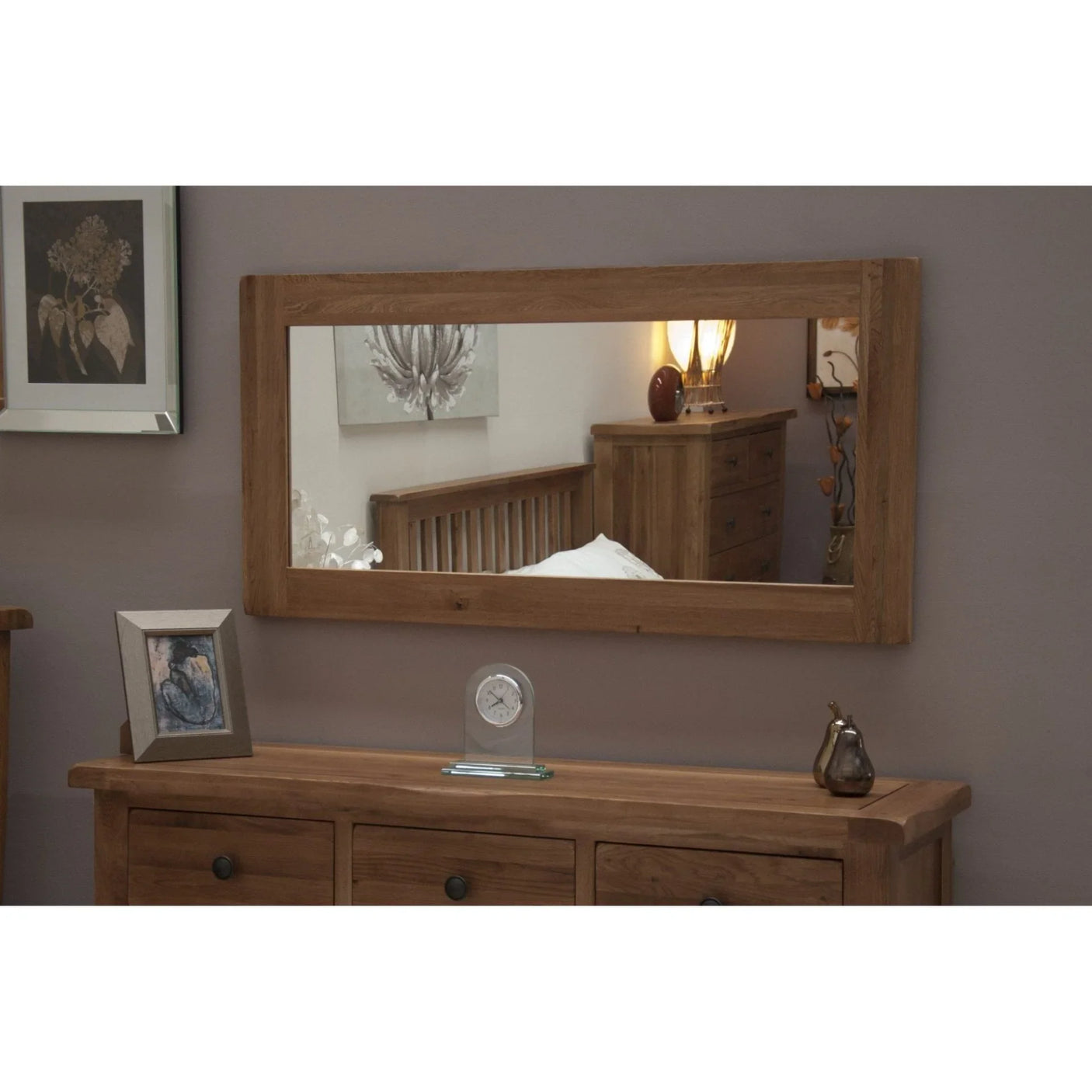 Rustic Oak Large Mirror