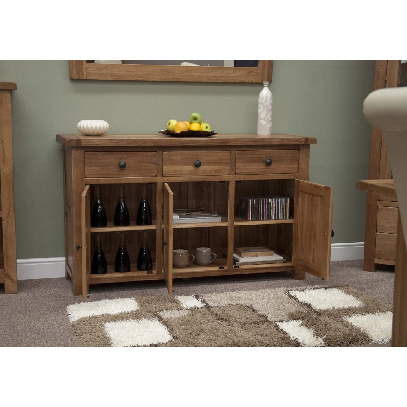 Rustic Oak Large Sideboard