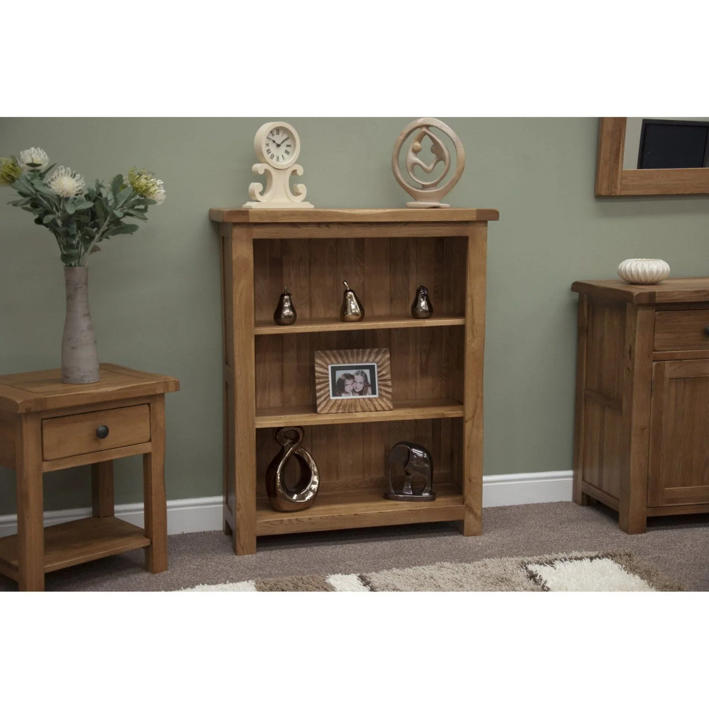 Rustic Oak Small Bookcase