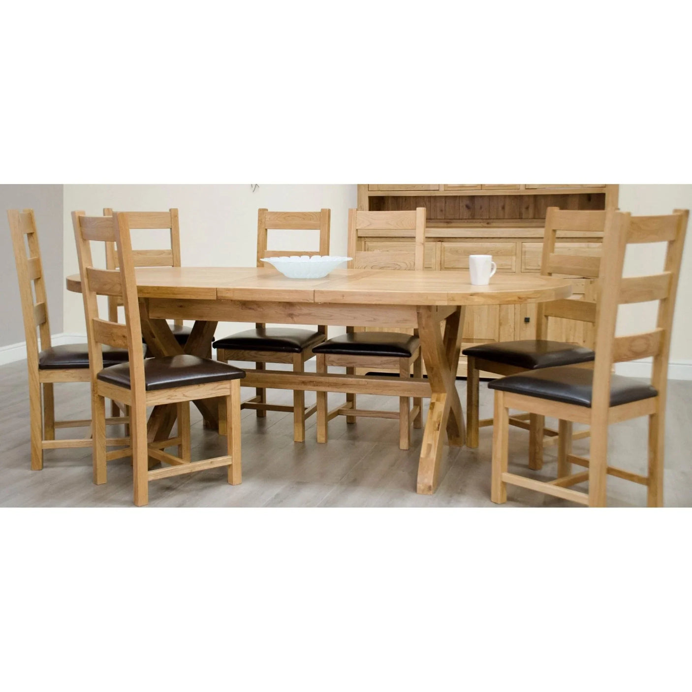 Deluxe x Leg Oval Extending Table