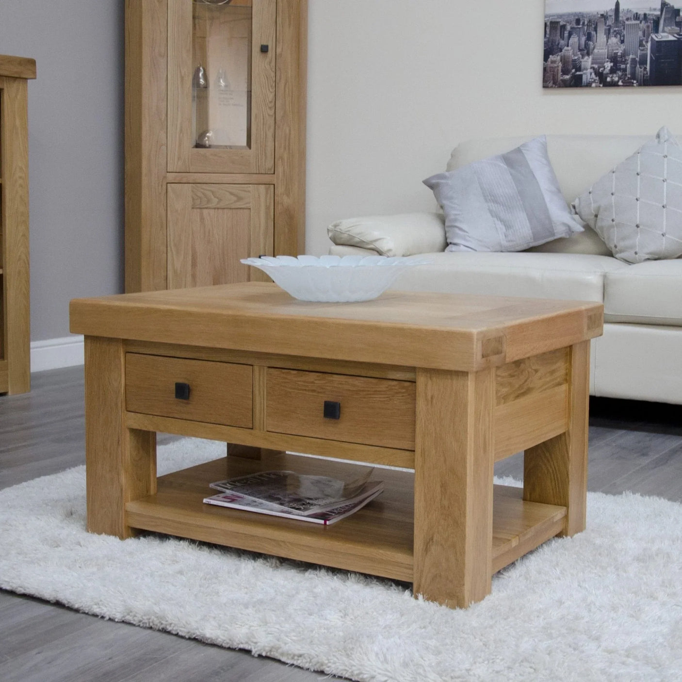 Bordeaux 3 x 2 Coffee Table With Shelf & Drawers