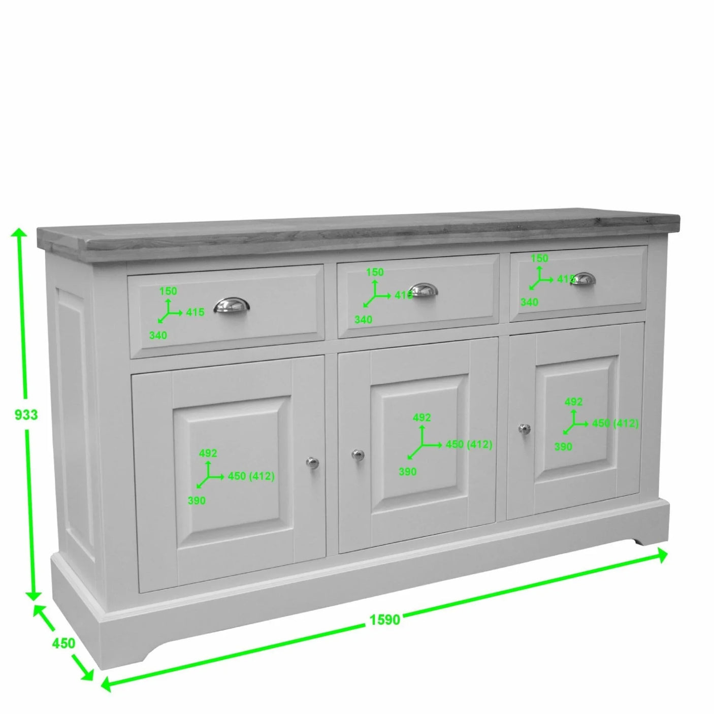 Painted Deluxe Large Sideboard Bottom