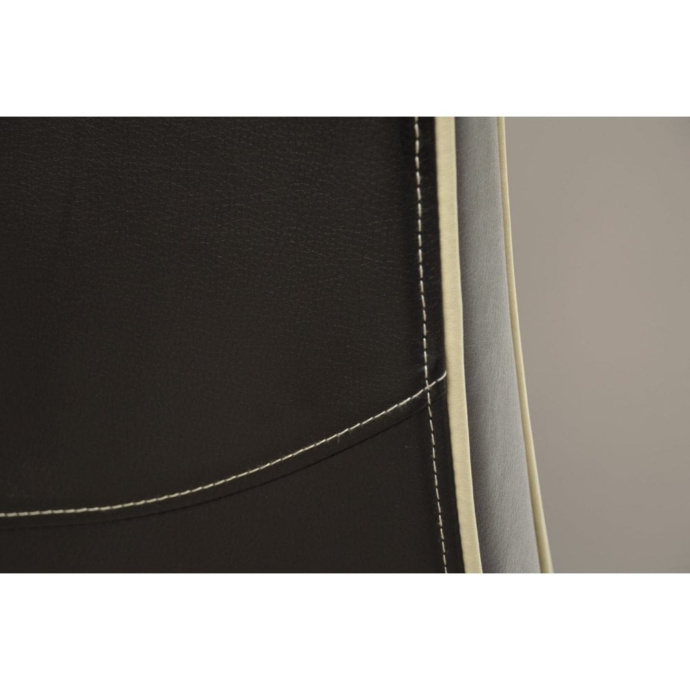 Wave Contrast Piping Dining Chair Noir&Bone