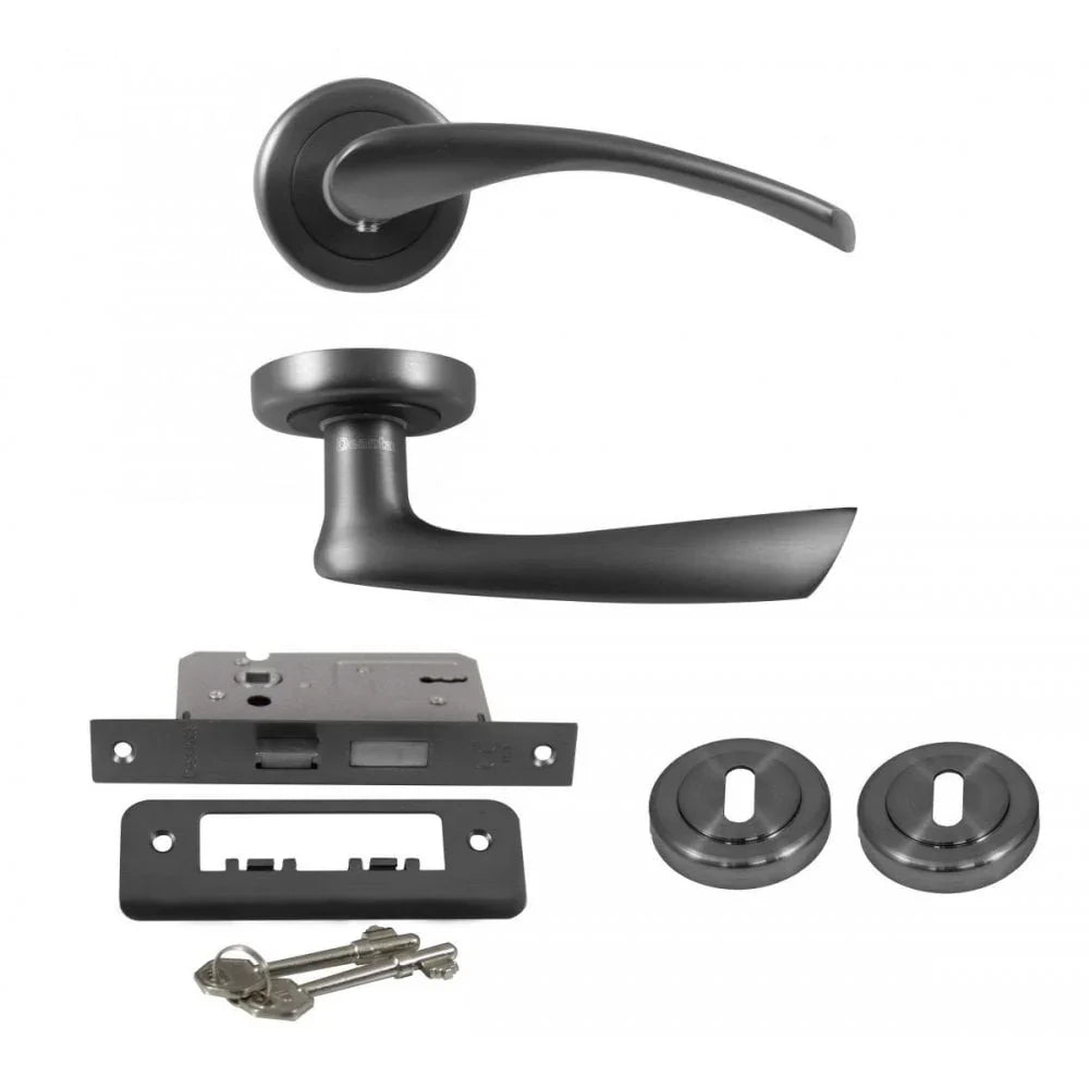 Skellig Black Graphite Bathroom Set Lhh016