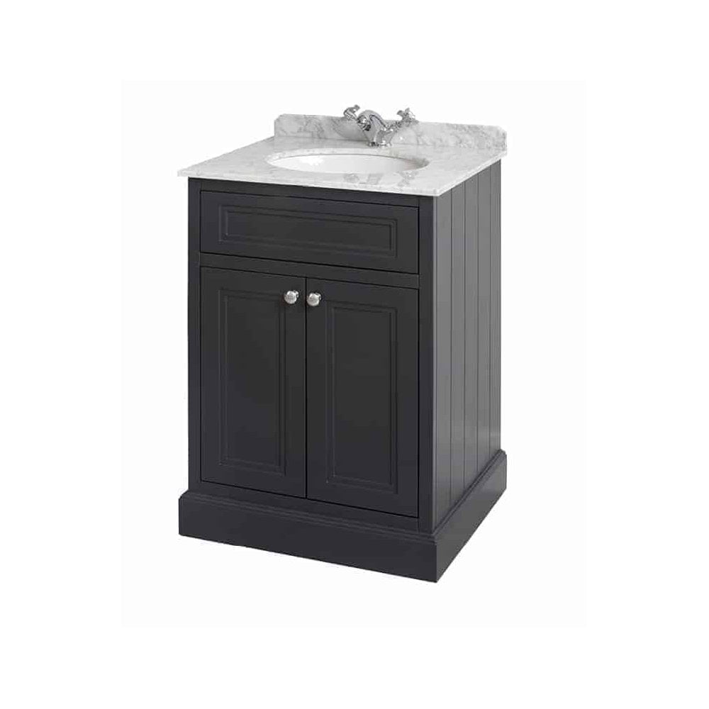 Charlotte 600mm Vanity Unit Anthracite With White Marble Worktop