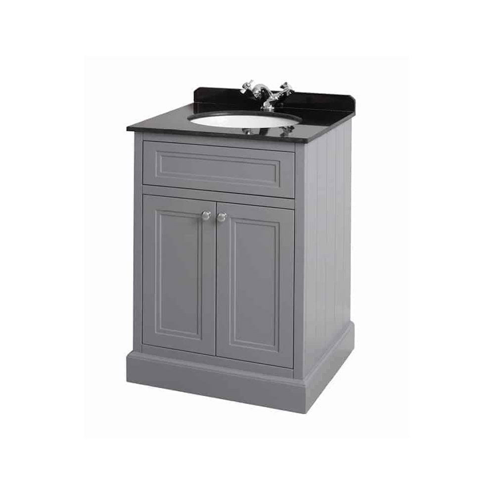 Charlotte 600mm Vanity Unit Slate Grey With Black Marble Worktop