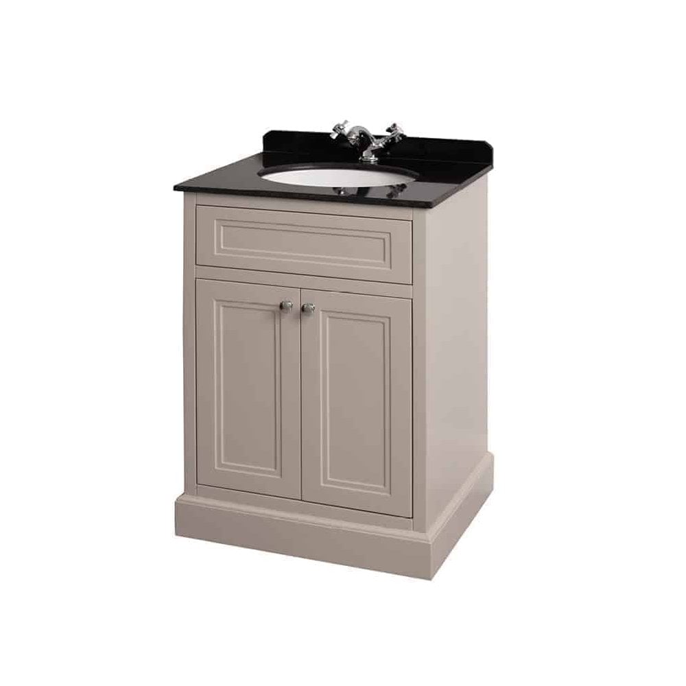Charlotte 600mm Vanity Unit Stone White With Black Marble Worktop