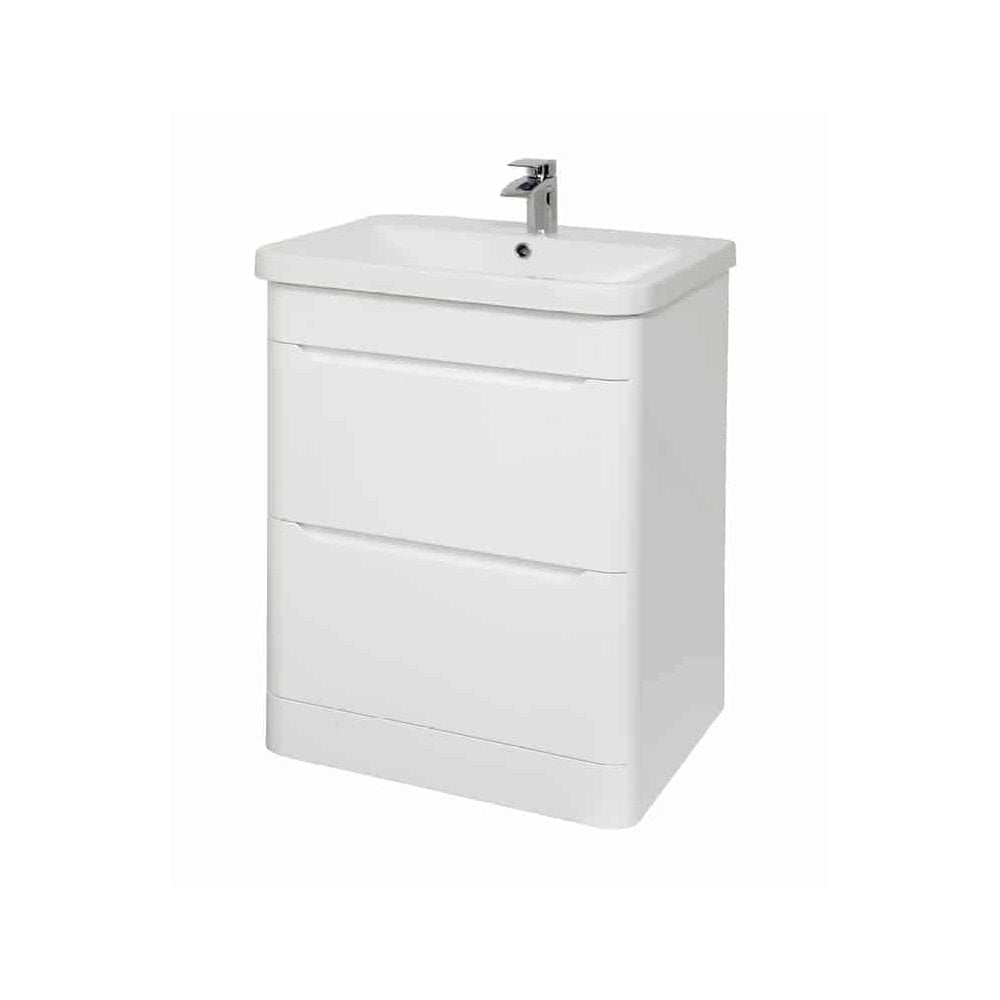 Eve 600mm Floor Standing Unit & Basin White Gloss