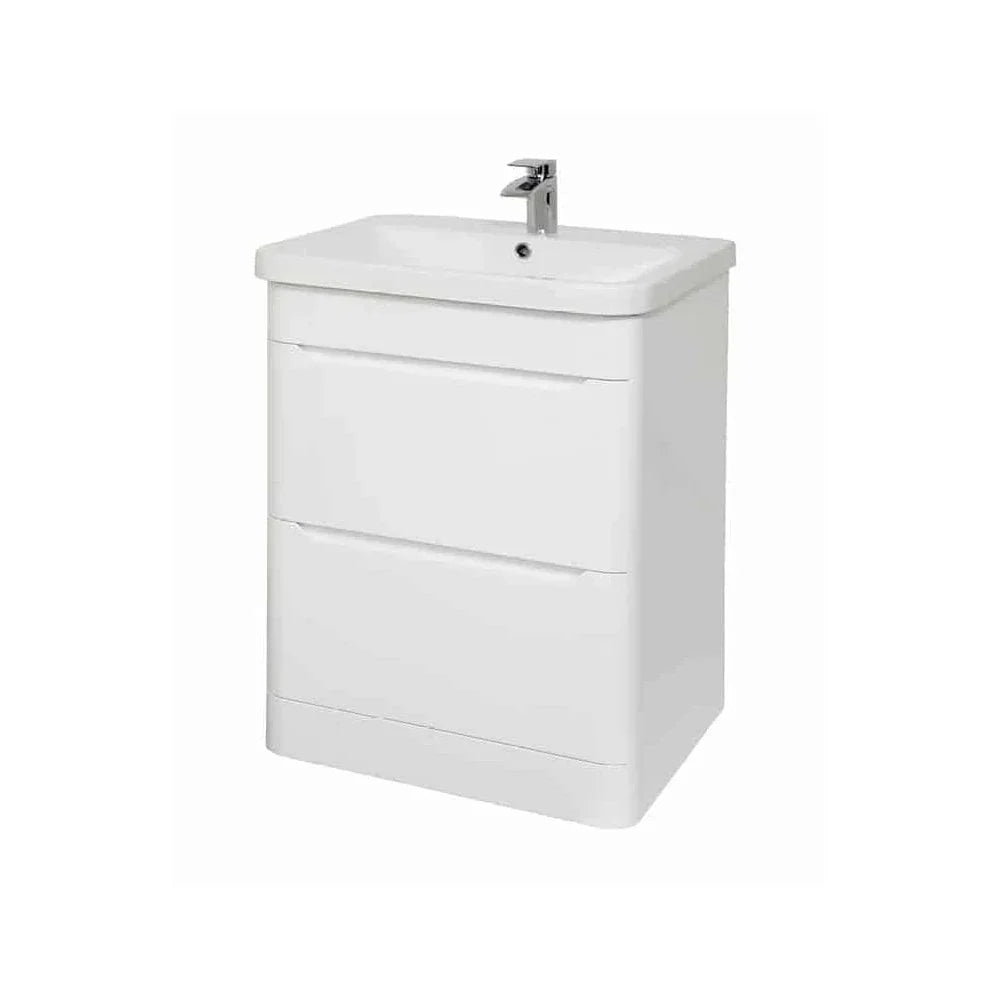 Eve 600mm Floor Standing Unit & Basin White Gloss