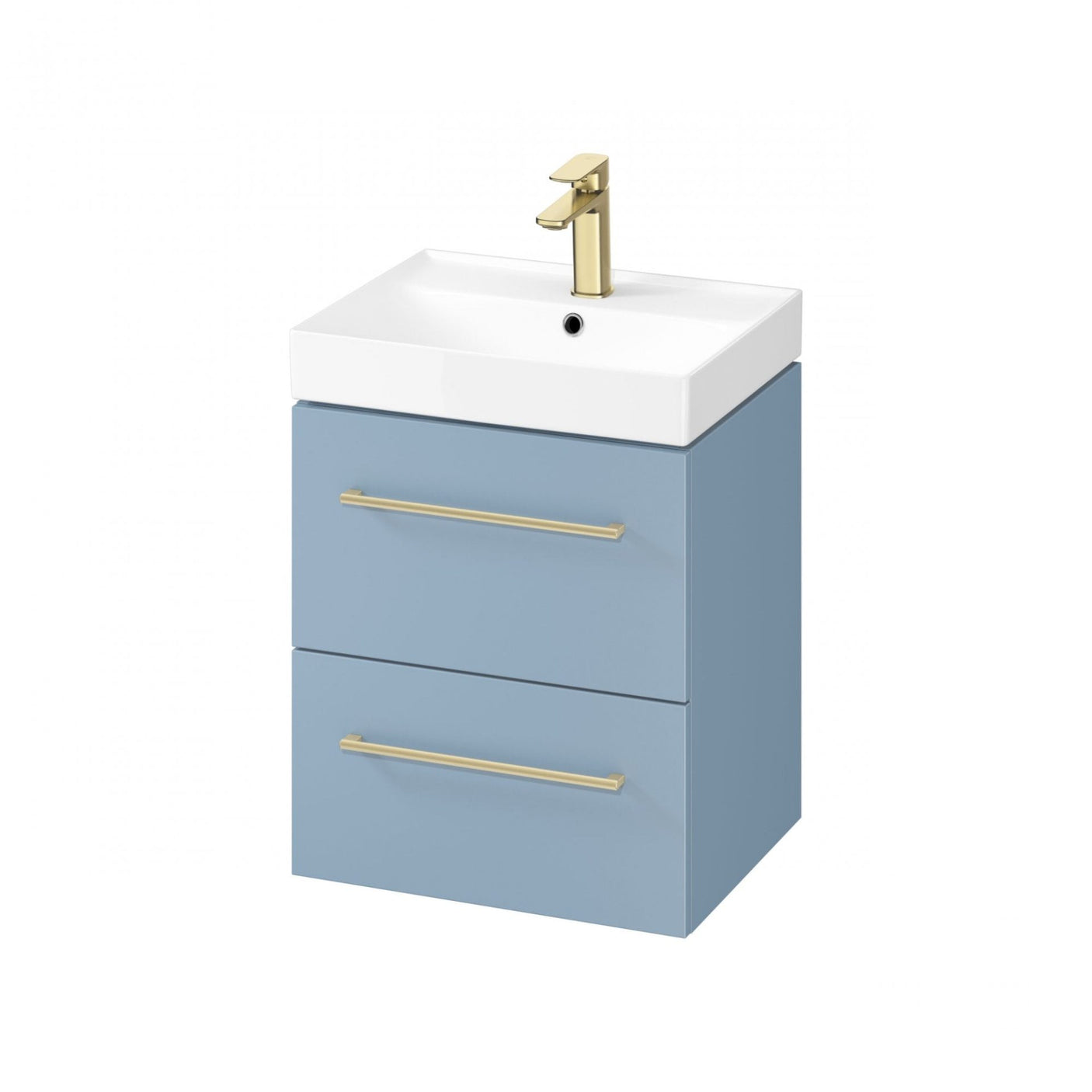 Larga 500mm Basin & Wall Hung Unit Blue