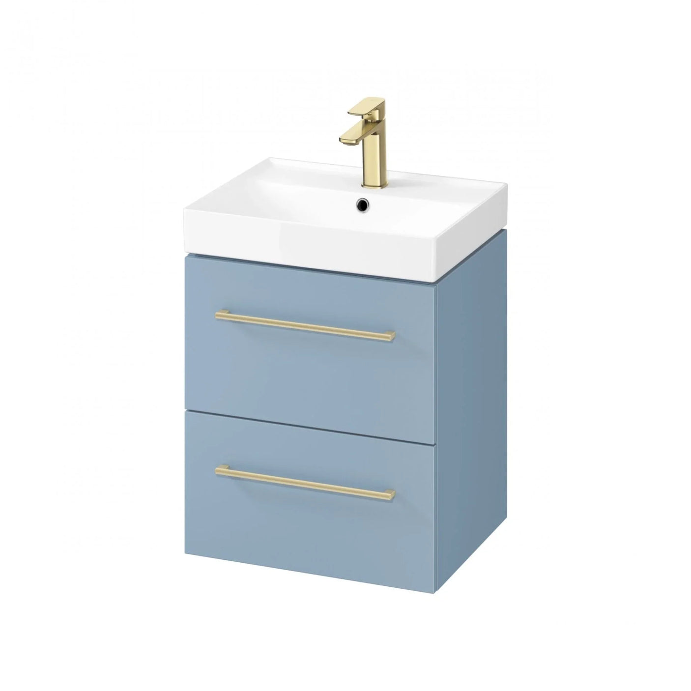 Larga 500mm Basin & Wall Hung Unit Blue