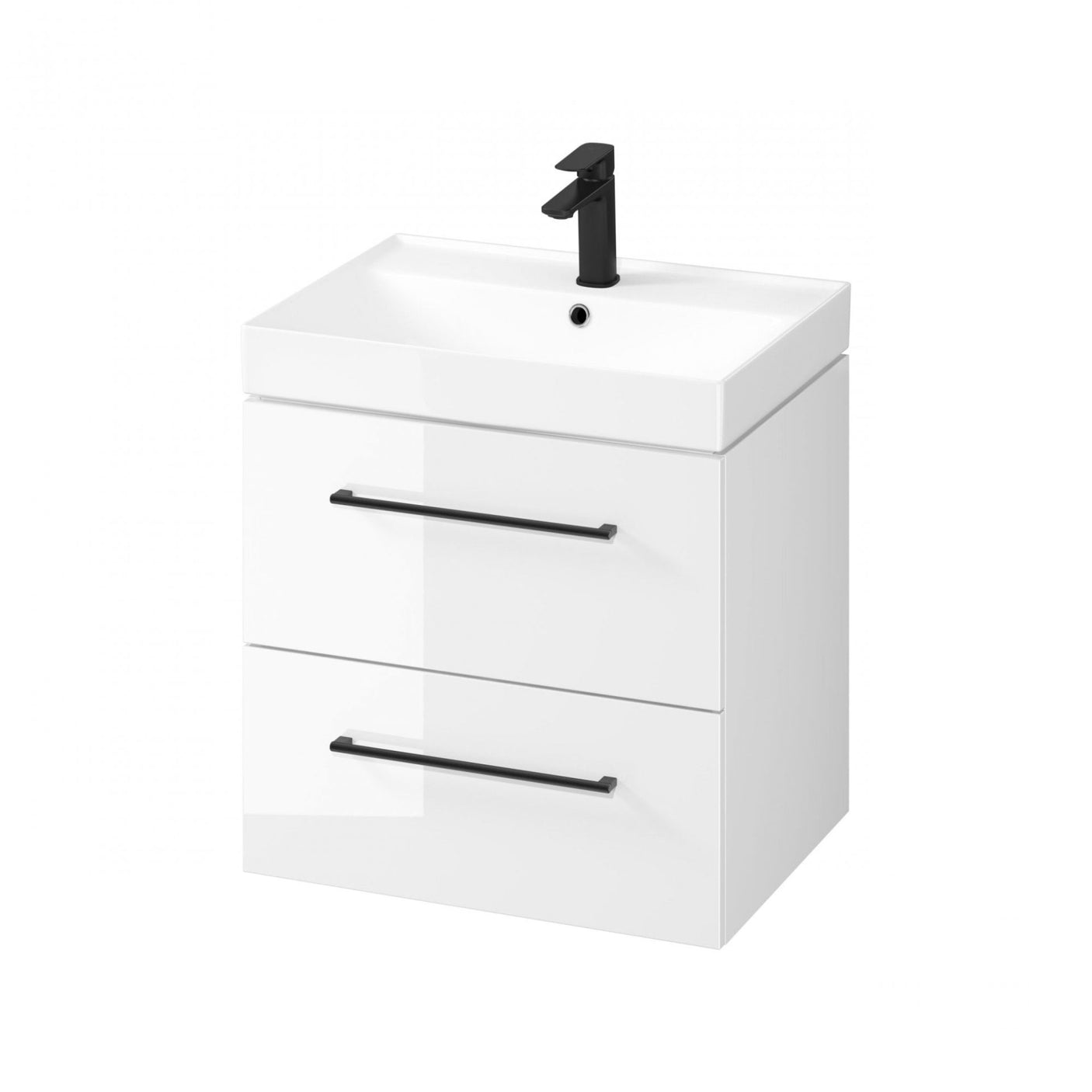 Larga 600mm Basin & Wall Hung Unit White
