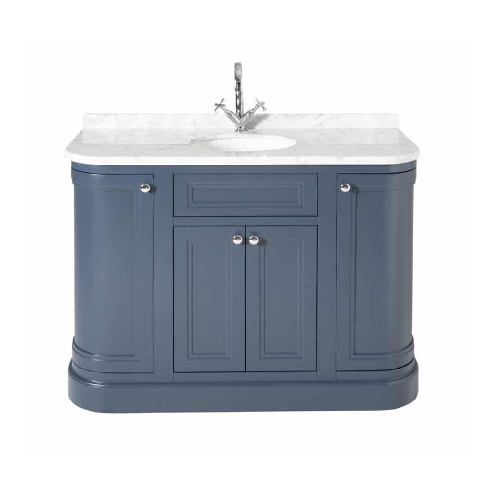 Merrion 1200mm Vanity Unit Navy With Marble Worktop & Under-Counter Basin