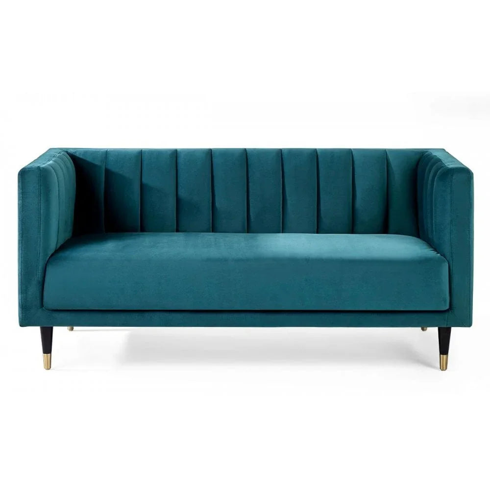 Salma Scalloped Back 2 Seater - Teal