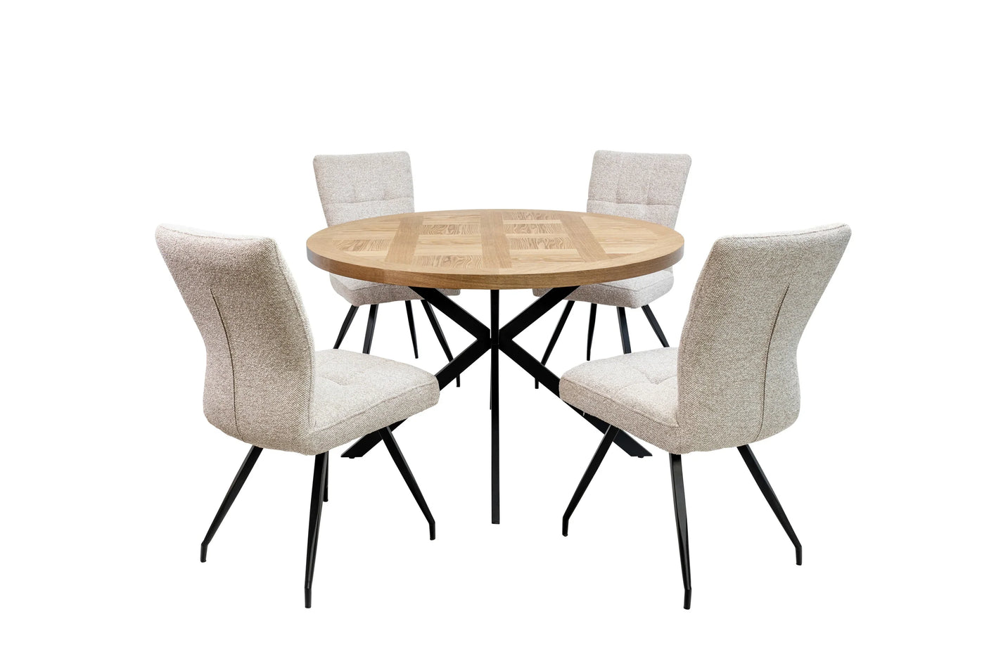 1.2m Round Medium Oak Veneer Dining Table - Stylish & Modern Design