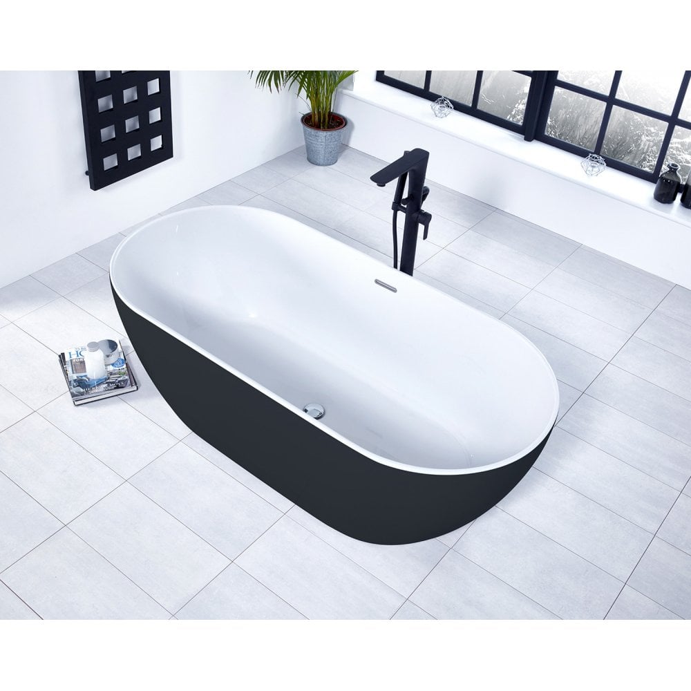Graphite Summit Black Freestanding Bath