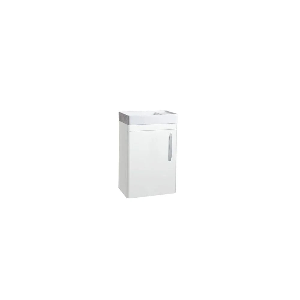 Compass 450 Cloakroom Wall Mounted Vanity Unit Gloss White