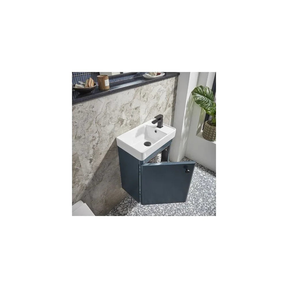 Compass 450 Cloakroom Wall Mounted Vanity Unit Oxford Blue