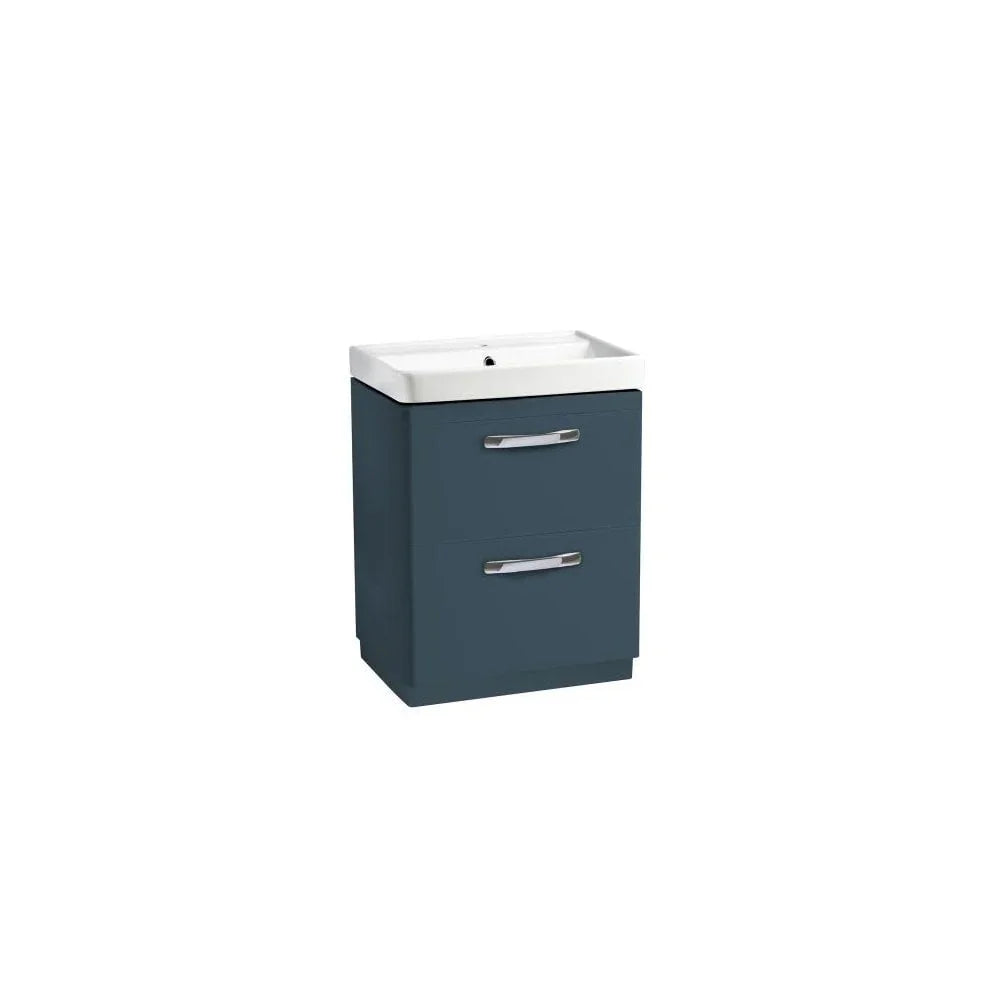 Compass 600 Double Drawer Freestanding Vanity Unit Oxford Blue