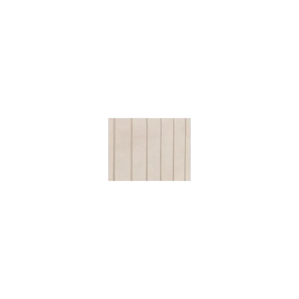 Beige vertical panel upholstered headboard with stitched detail, front view