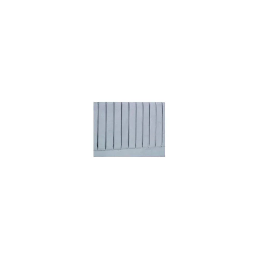 Grey upholstered panelled headboard with vertical stitch detail