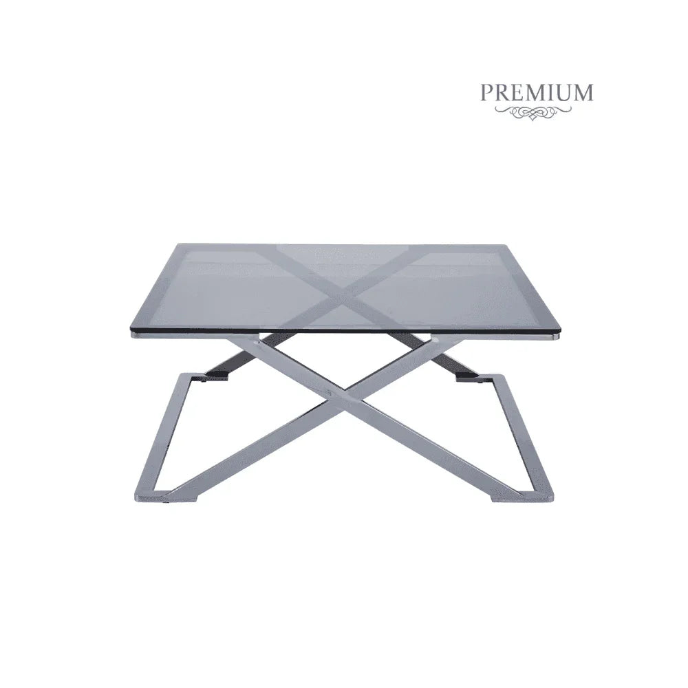 Axel Grey Gunmetal Coffee Table with Smoke Glass- 2 Parts