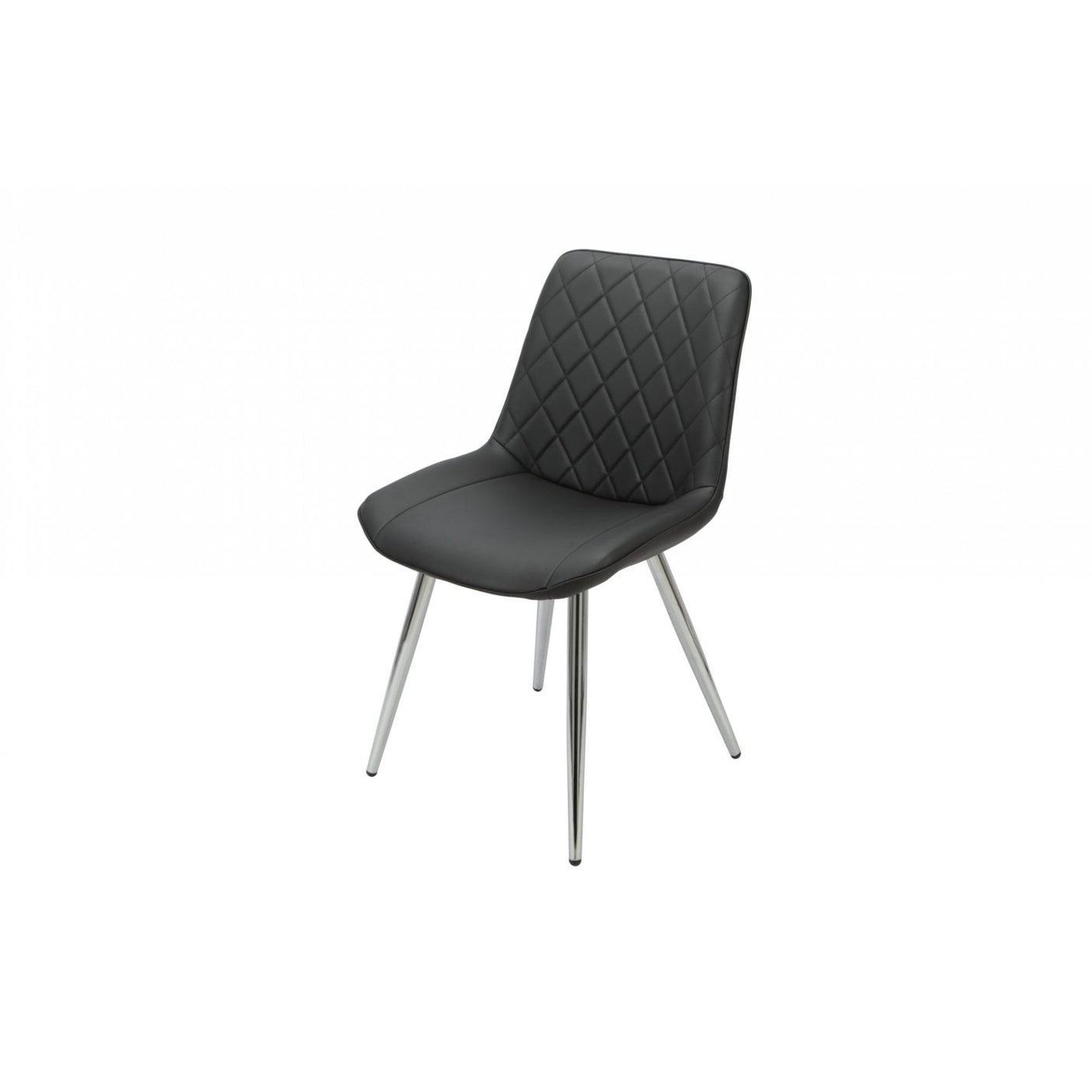 Silvia Dining Chair Black - Chrome Legs