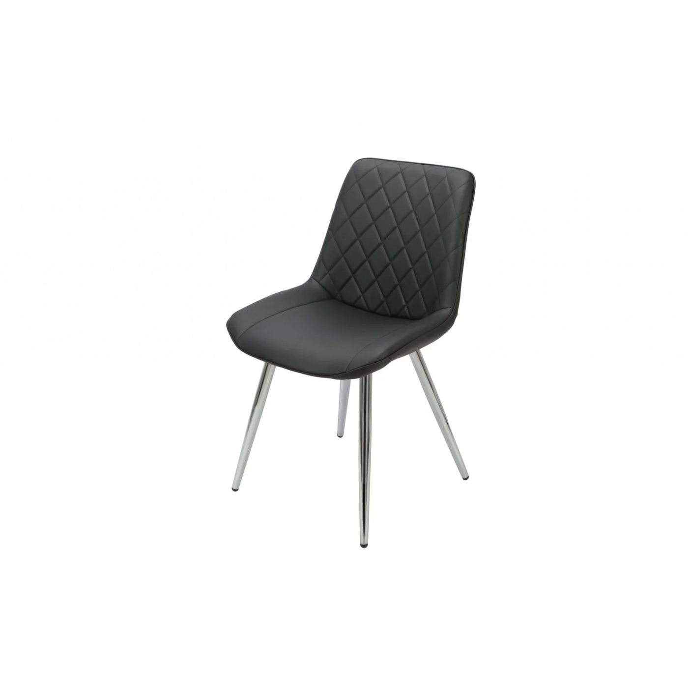 Silvia Dining Chair Black - Chrome Legs