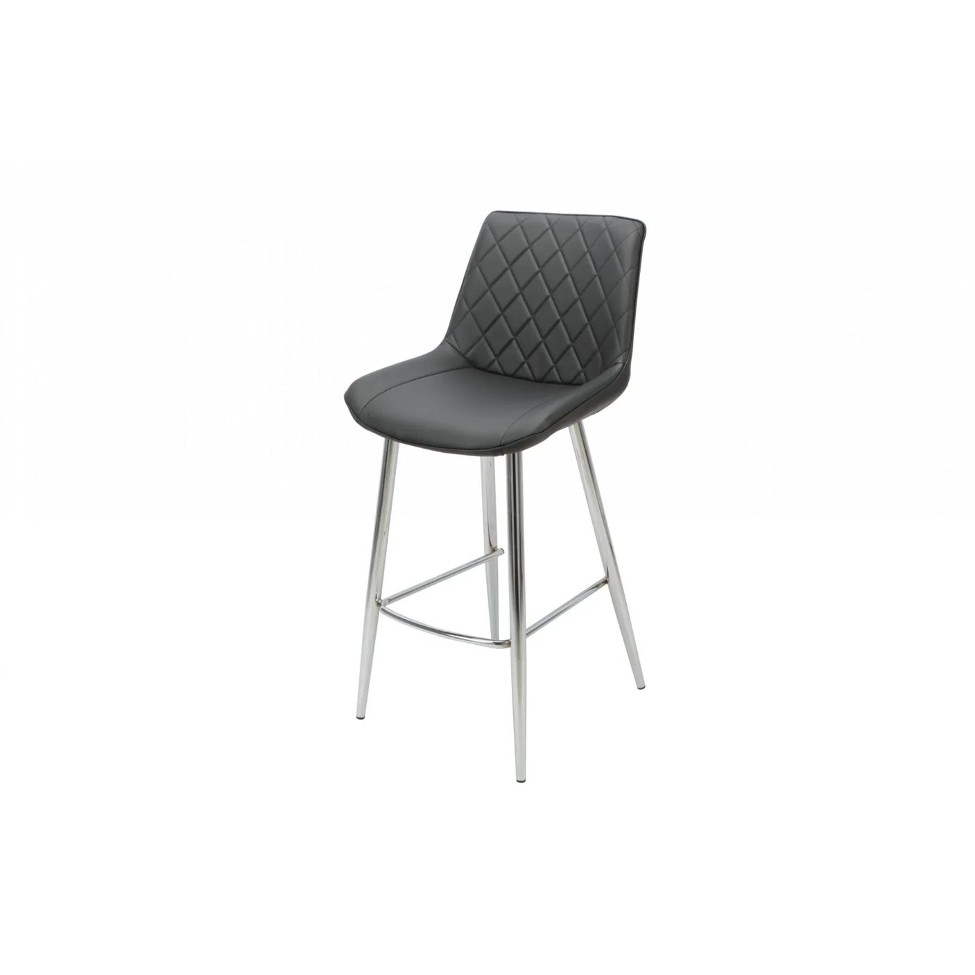 Silvia Bar Stool Black - Chrome Legs Seat Height 720mm