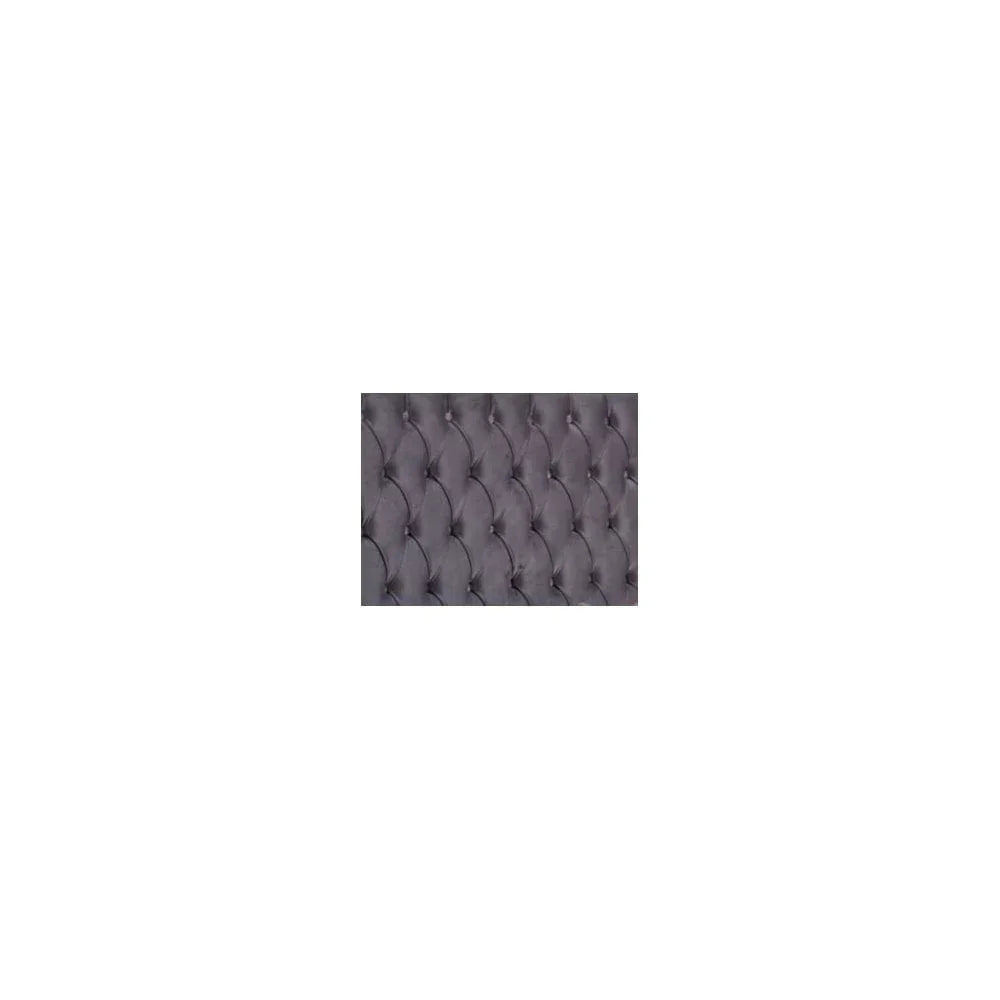 Dark grey velvet sofa button-tufted upholstery close-up