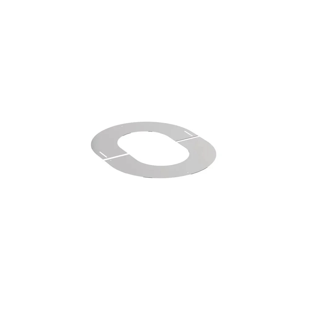 Round metal fire pit collar with central opening on white background