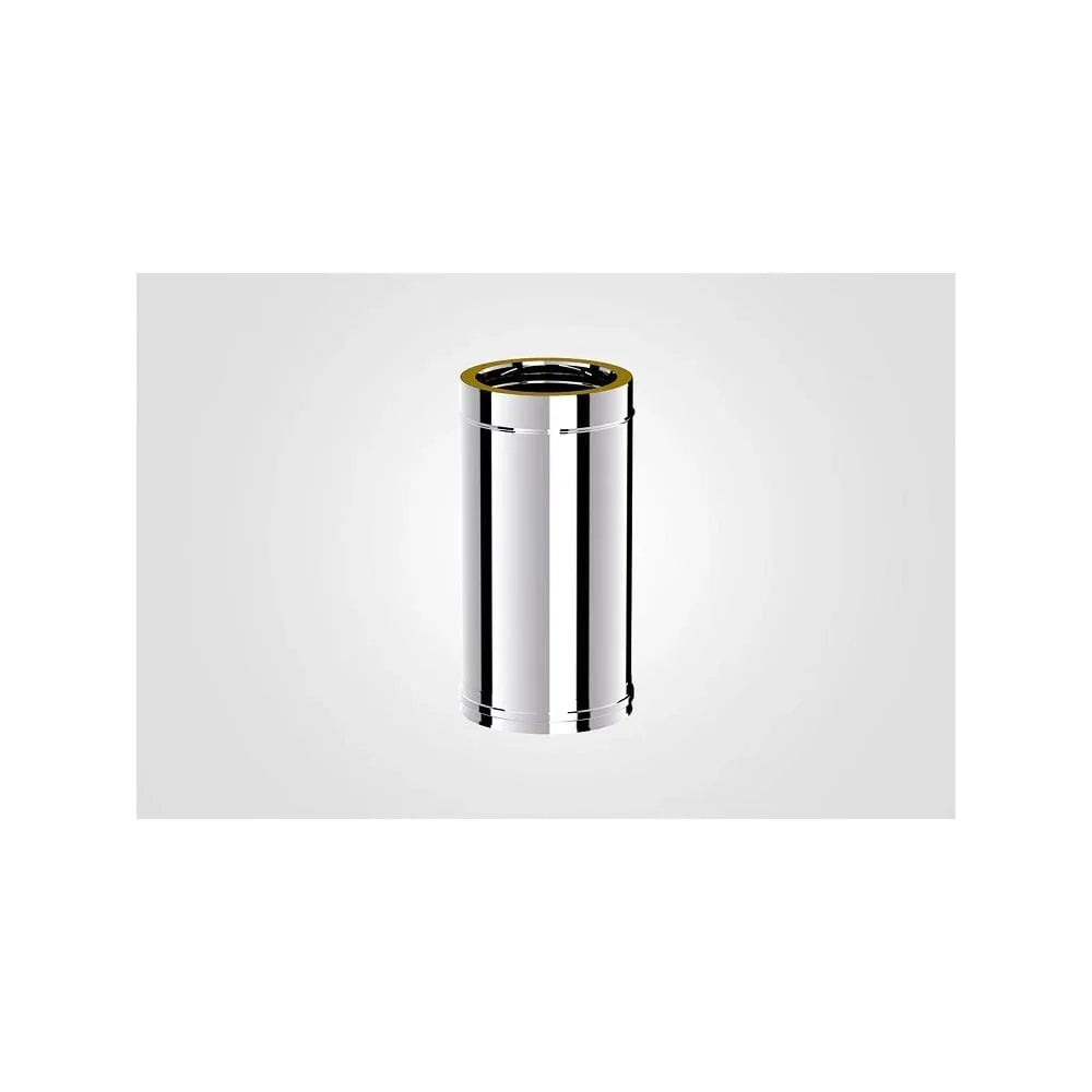 Stainless steel stove flue pipe with insulated double wall, vertical angle