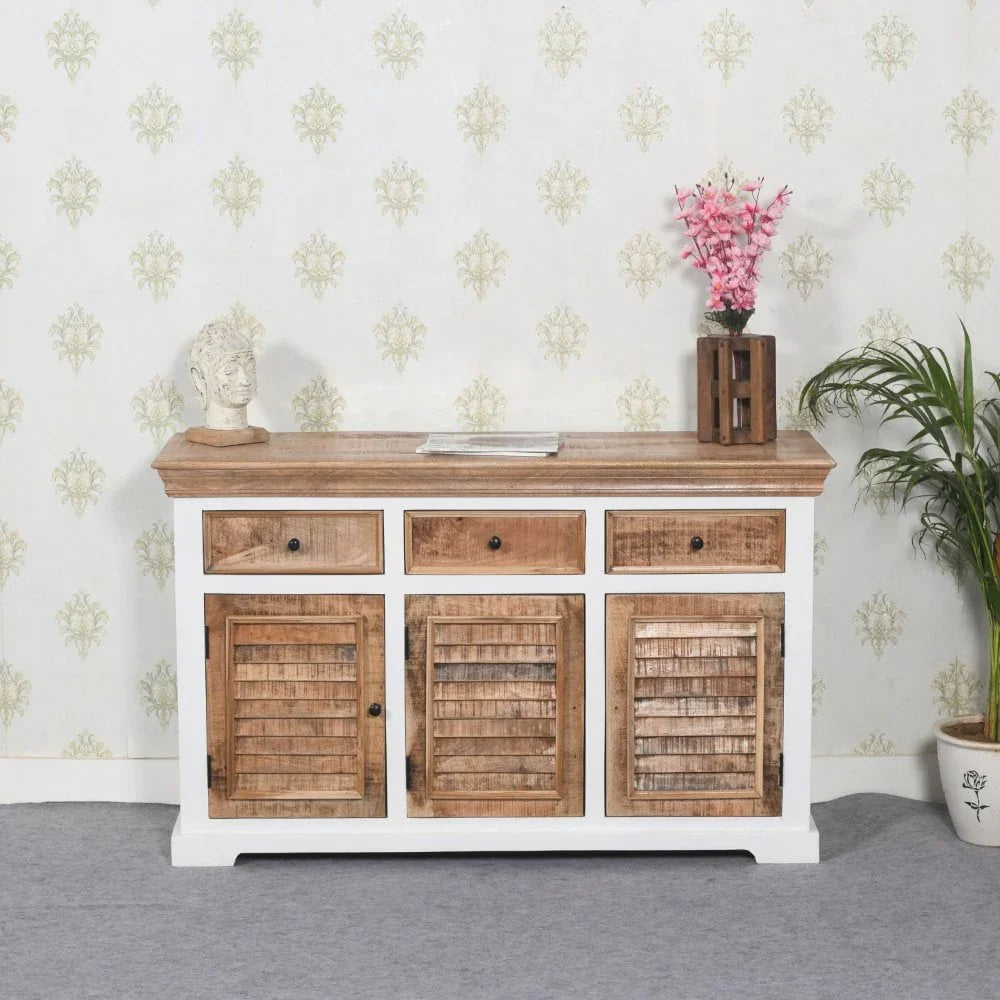 Alfie Wood Sideboard - 3 Drawers & 3 Doors