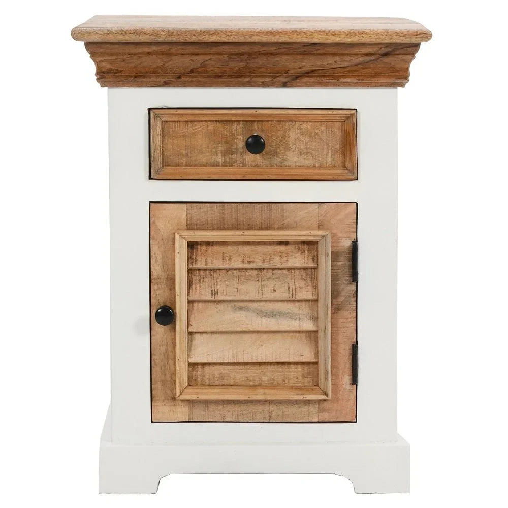 Alfie Solid Mango Wood Bedside Cabinet 1 Drawer + 1 Door