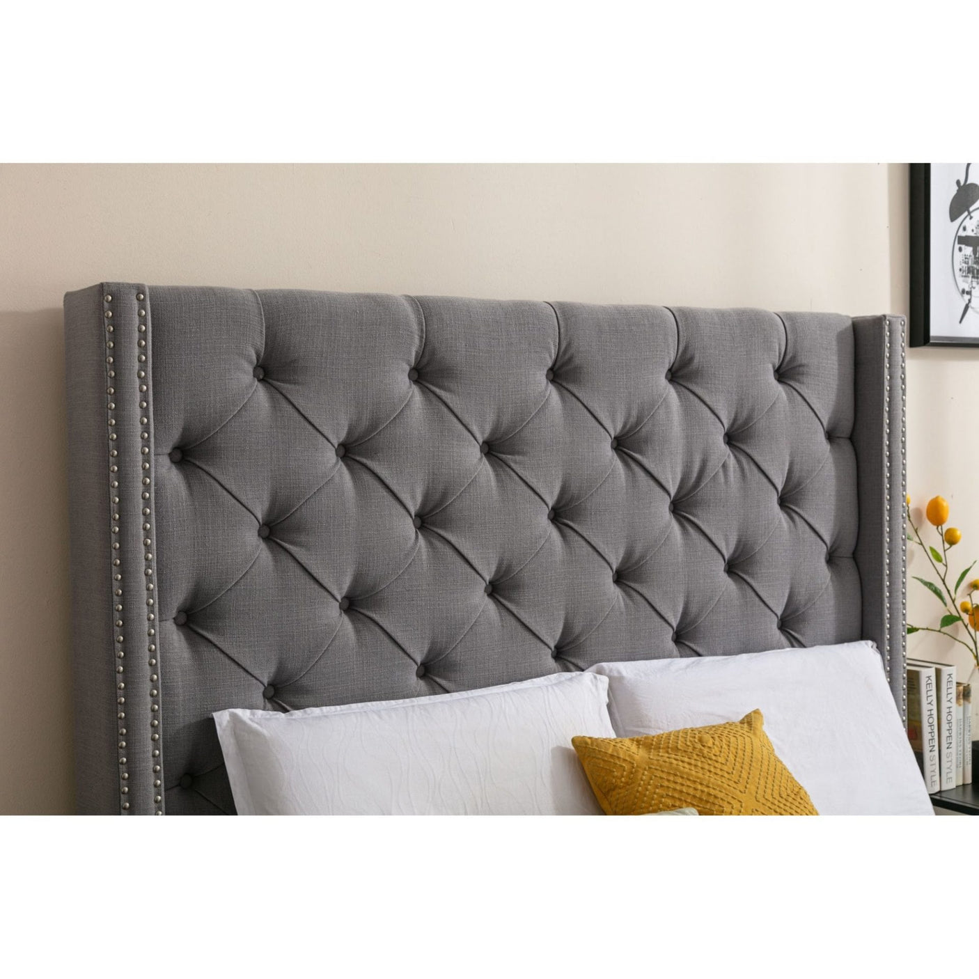 Chelsea 5Ft Bed Dark Grey Linen