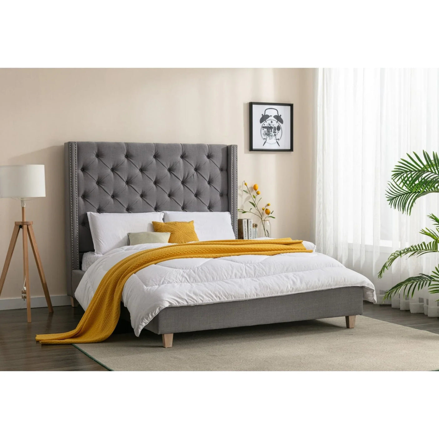 Chelsea 5Ft Bed Dark Grey Linen