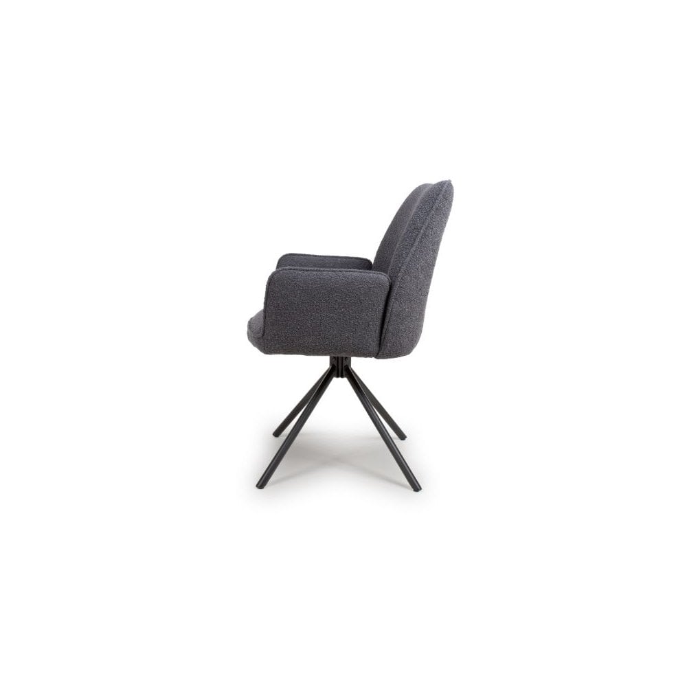 Uno Dining Chair Grey Boucle