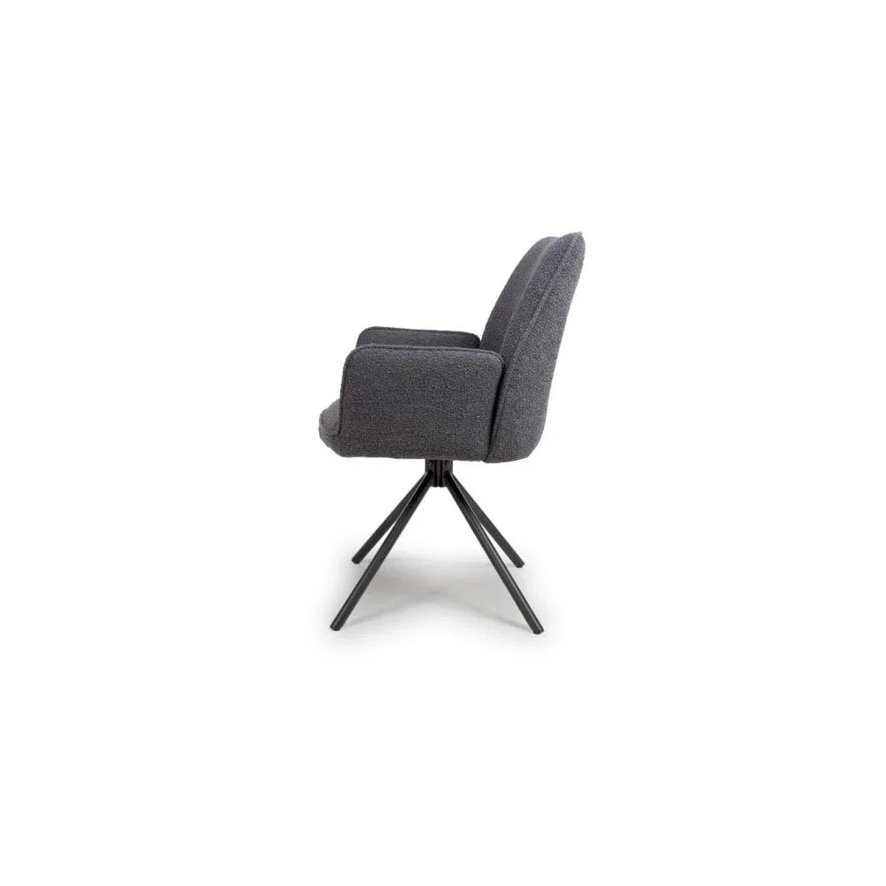 Uno Dining Chair Grey Boucle